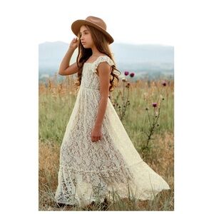 Joyfolie Cream Lace Dress